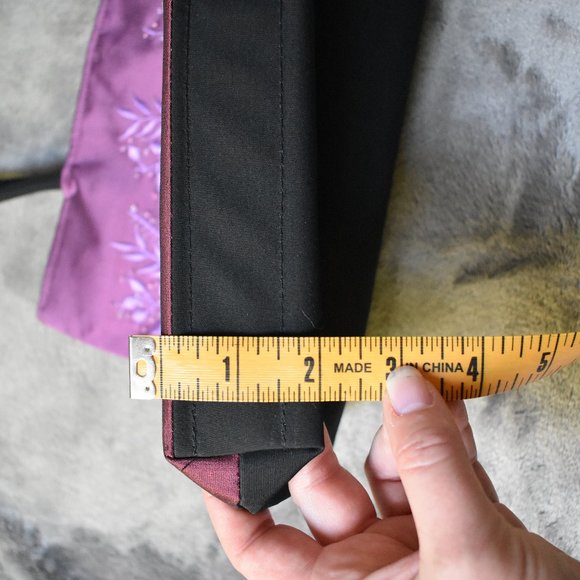 Iridescent Embroidered and Beaded Zipper Top Purse - Picture 15 of 16